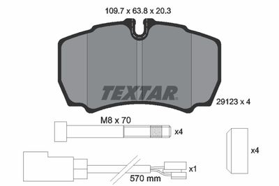 2912307 TEXTAR Комплект тормозных колодок, дисковый тормоз
