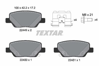 2244901 TEXTAR Комплект тормозных колодок, дисковый тормоз