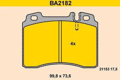BA2182 BARUM Комплект тормозных колодок, дисковый тормоз