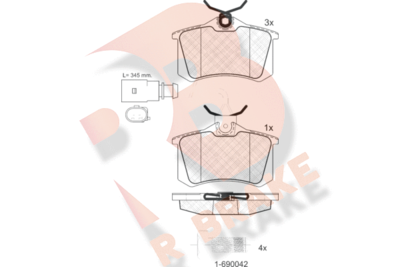 RB1387203 R BRAKE Комплект тормозных колодок, дисковый тормоз