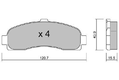 BPNI1914 AISIN Комплект тормозных колодок, дисковый тормоз