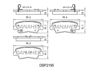 DBP2195 DANAHER Комплект тормозных колодок, дисковый тормоз