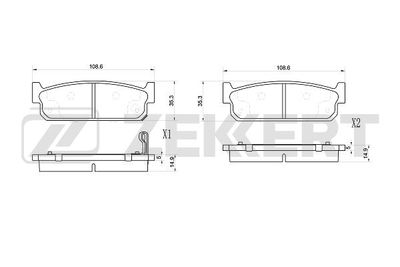 BS1027 ZEKKERT Комплект тормозных колодок, дисковый тормоз