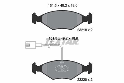 2321801 TEXTAR Комплект тормозных колодок, дисковый тормоз