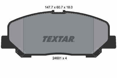 2460101 TEXTAR Комплект тормозных колодок, дисковый тормоз