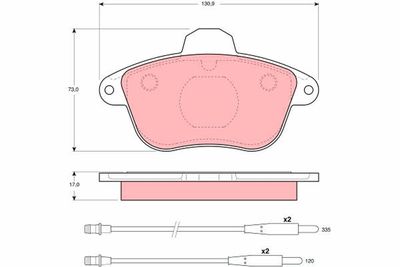 GDB796 TRW Комплект тормозных колодок, дисковый тормоз