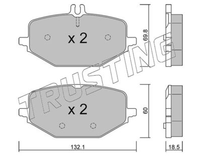 12740 TRUSTING Комплект тормозных колодок, дисковый тормоз