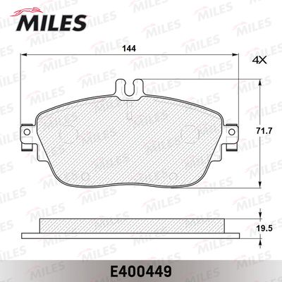 E400449 MILES Комплект тормозных колодок, дисковый тормоз