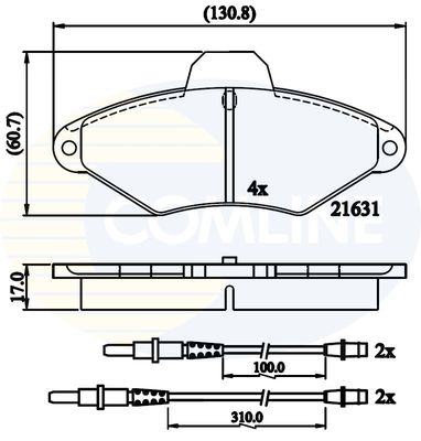 CBP2568 COMLINE Комплект тормозных колодок, дисковый тормоз