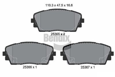 BPD1426 BENDIX Braking Комплект тормозных колодок, дисковый тормоз