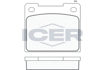180033 ICER Комплект тормозных колодок, дисковый тормоз