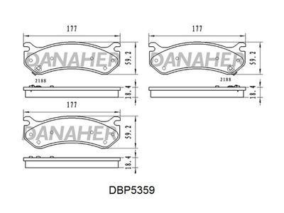 DBP5359 DANAHER Комплект тормозных колодок, дисковый тормоз