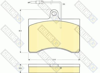 6103149 GIRLING Комплект тормозных колодок, дисковый тормоз