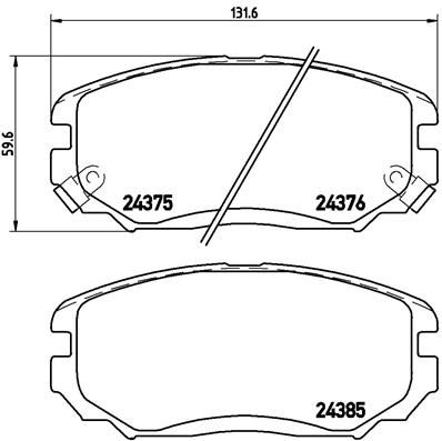 P30038 BREMBO Комплект тормозных колодок, дисковый тормоз