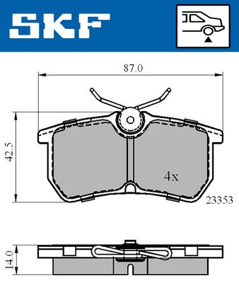 VKBP90484 SKF Комплект тормозных колодок, дисковый тормоз