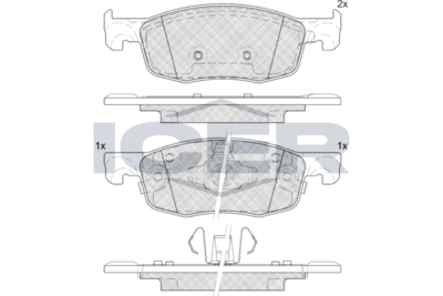 182435 ICER Комплект тормозных колодок, дисковый тормоз