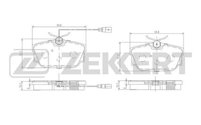 BS2845 ZEKKERT Комплект тормозных колодок, дисковый тормоз