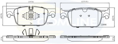 CBP02374 COMLINE Комплект тормозных колодок, дисковый тормоз