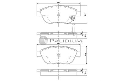 P11489 ASHUKI by Palidium Комплект тормозных колодок, дисковый тормоз