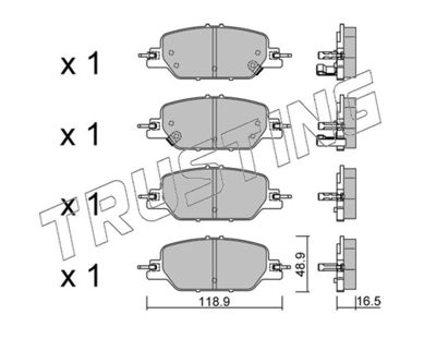 11540 TRUSTING Комплект тормозных колодок, дисковый тормоз