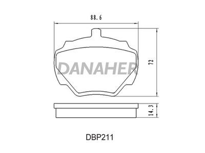 DBP211 DANAHER Комплект тормозных колодок, дисковый тормоз