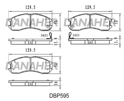 DBP595 DANAHER Комплект тормозных колодок, дисковый тормоз