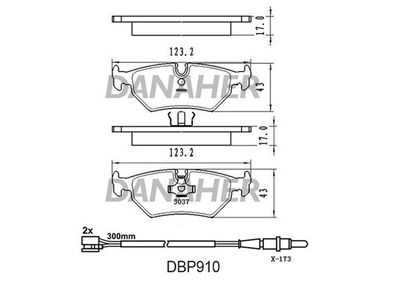 DBP910 DANAHER Комплект тормозных колодок, дисковый тормоз