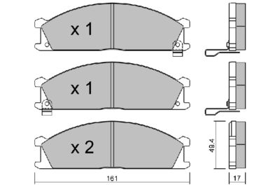 BPNI1912 AISIN Комплект тормозных колодок, дисковый тормоз