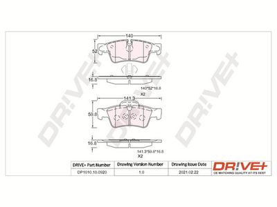DP1010100920 Dr!ve+ Комплект тормозных колодок, дисковый тормоз