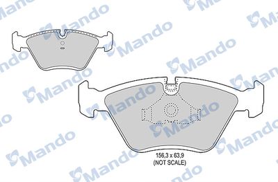 MBF015398 MANDO Комплект тормозных колодок, дисковый тормоз