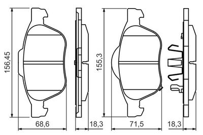 0986494485 BOSCH Комплект тормозных колодок, дисковый тормоз