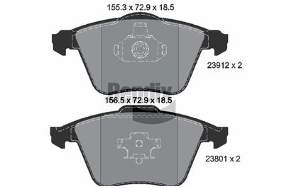 BPD1416 BENDIX Braking Комплект тормозных колодок, дисковый тормоз