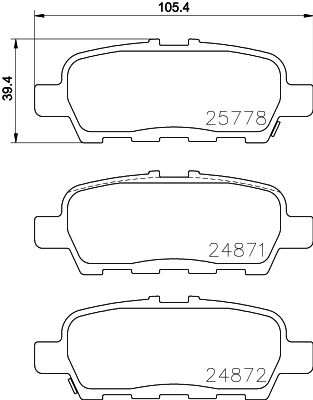 8DB355028021 HELLA PAGID Комплект тормозных колодок, дисковый тормоз