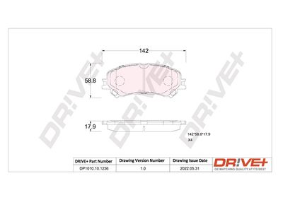 DP1010101236 Dr!ve+ Комплект тормозных колодок, дисковый тормоз