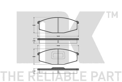 222216 NK Комплект тормозных колодок, дисковый тормоз