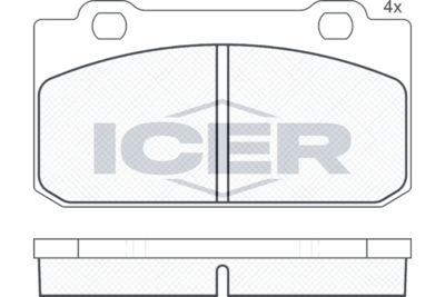 180477 ICER Комплект тормозных колодок, дисковый тормоз