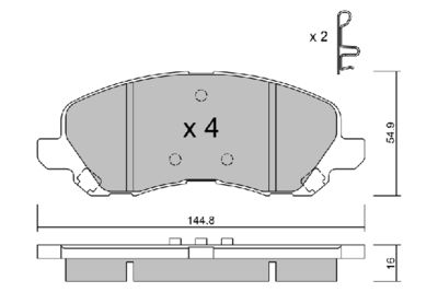 BPMI1001 AISIN Комплект тормозных колодок, дисковый тормоз