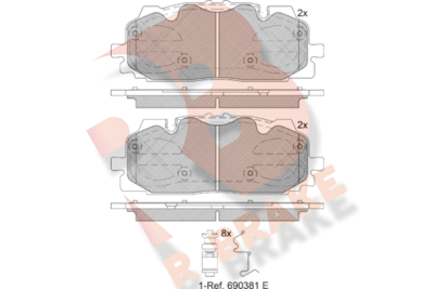 RB2254 R BRAKE Комплект тормозных колодок, дисковый тормоз