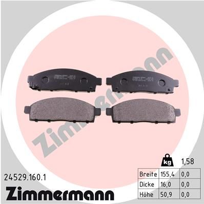 245291601 ZIMMERMANN Комплект тормозных колодок, дисковый тормоз