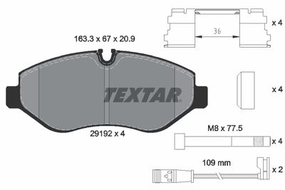 2919202 TEXTAR Комплект тормозных колодок, дисковый тормоз