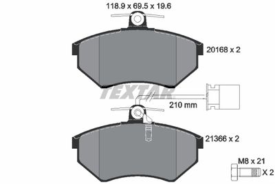 2016805 TEXTAR Комплект тормозных колодок, дисковый тормоз
