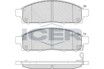 181784 ICER Комплект тормозных колодок, дисковый тормоз
