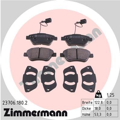 237061802 ZIMMERMANN Комплект тормозных колодок, дисковый тормоз