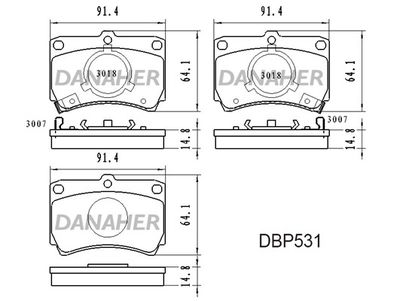 DBP531 DANAHER Комплект тормозных колодок, дисковый тормоз