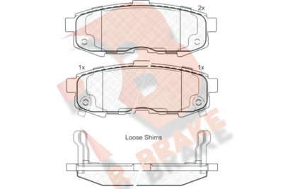 RB1742 R BRAKE Комплект тормозных колодок, дисковый тормоз