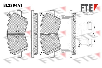 BL2894A1 FTE Комплект тормозных колодок, дисковый тормоз