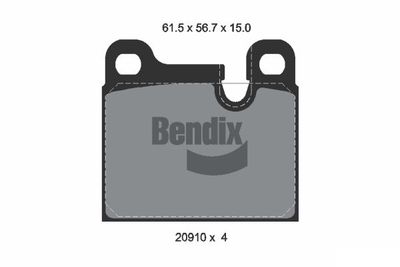BPD1470 BENDIX Braking Комплект тормозных колодок, дисковый тормоз