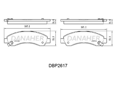 DBP2617 DANAHER Комплект тормозных колодок, дисковый тормоз