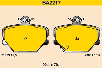 BA2217 BARUM Комплект тормозных колодок, дисковый тормоз