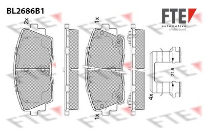 9011091 FTE Комплект тормозных колодок, дисковый тормоз